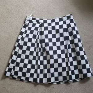 Black and white checkered skirt